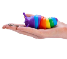 Zabawka manipulacyjna tęczowy ślimak (8 cm) RAINBOW FINGER SLINKY SLUG - brelok (1 szt.) - obrazek 3